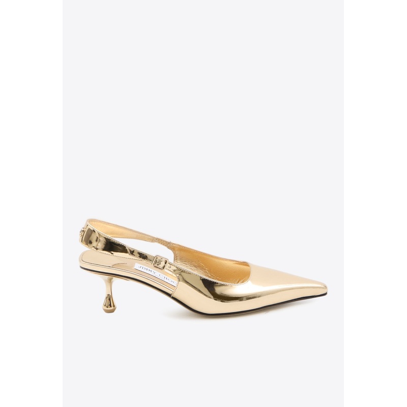 Amel 50 Metallic Leather Slingback Pumps
