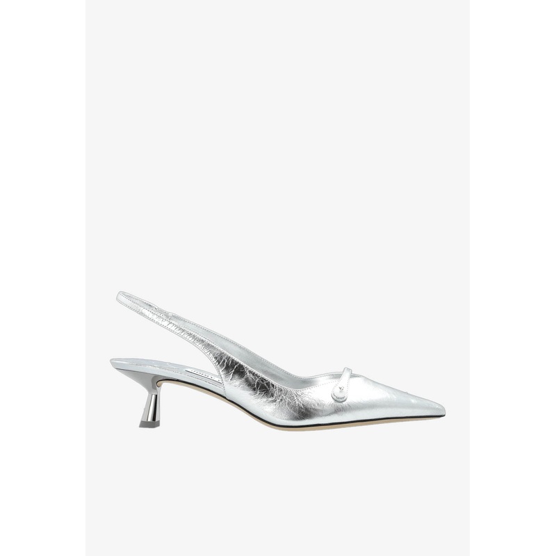 Amita 45 Metallic Leather Slingback Pumps