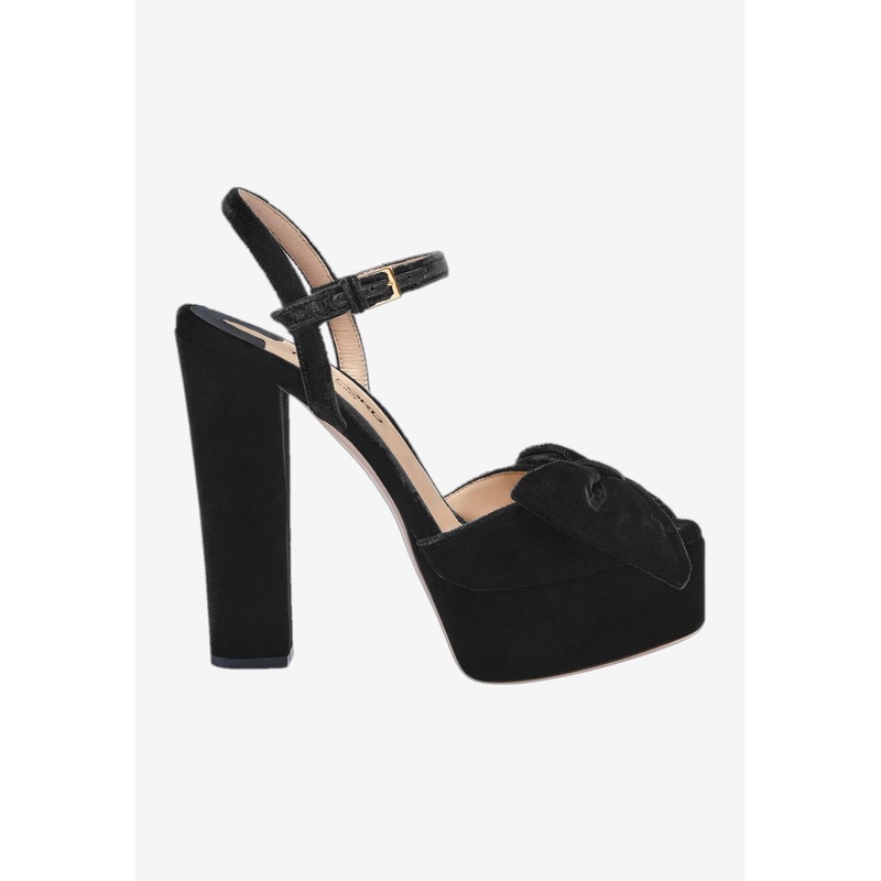 Brigitte 130 Platform Velvet Sandals