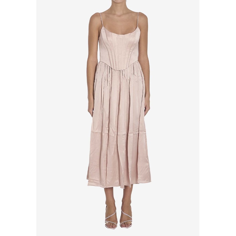 Corset Silk Midi Dress