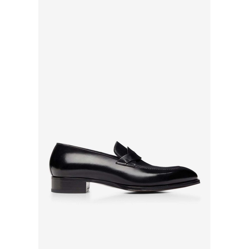 Elkan Twisted Band Leather Loafers