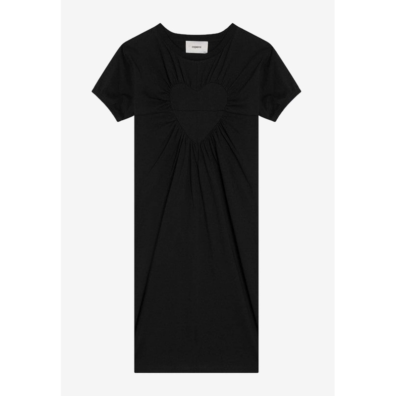 Heart Embellished Crewneck Dress