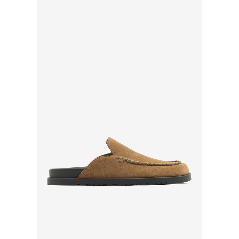 Johan Mules in Brun Fume Suede
