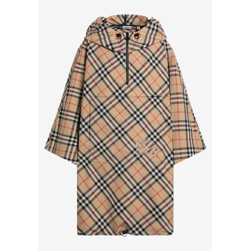 Vintage Check Zipped Poncho