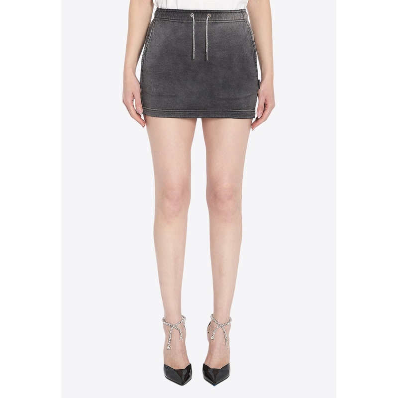 Washed-Out Mini Pencil Skirt
