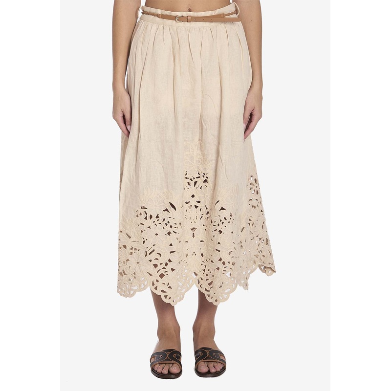 Wylie Embroidered Midi Skirt