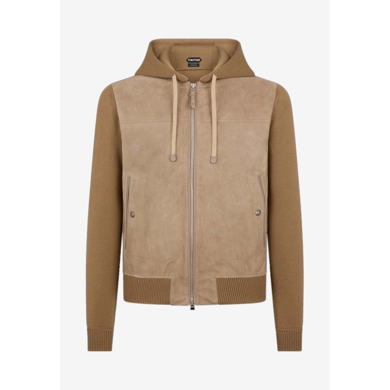 Zip-Up Suede Wool Jacket