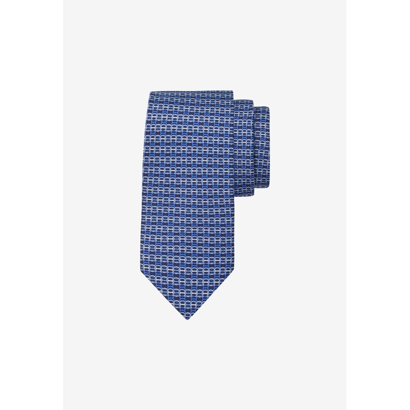 All-Over Gancini Print Silk Tie