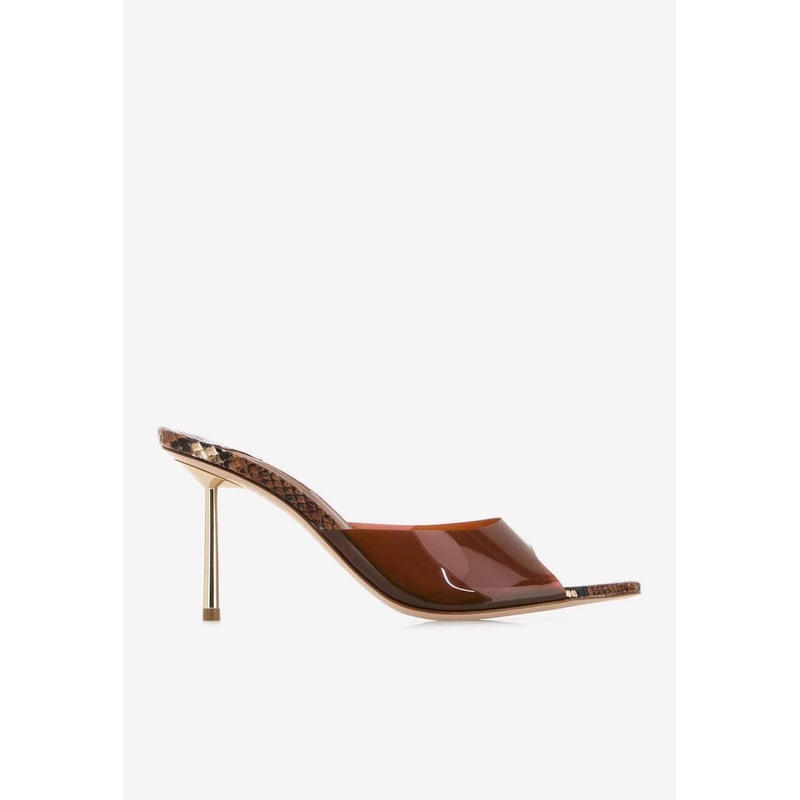 Bella 80 Python-Print Mule Sandals