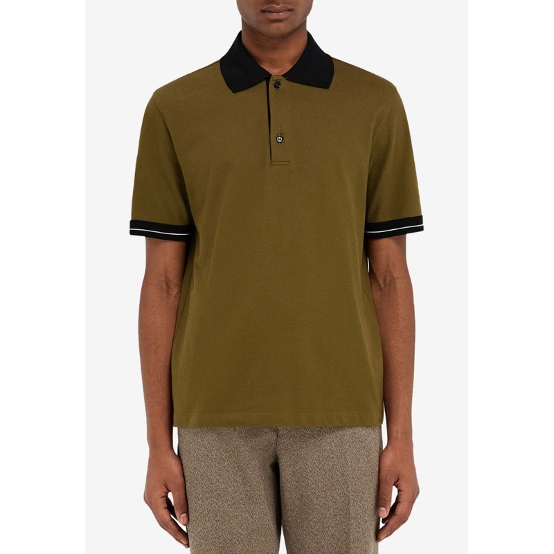 Color-Block Short Sleeved Polo T-shirt