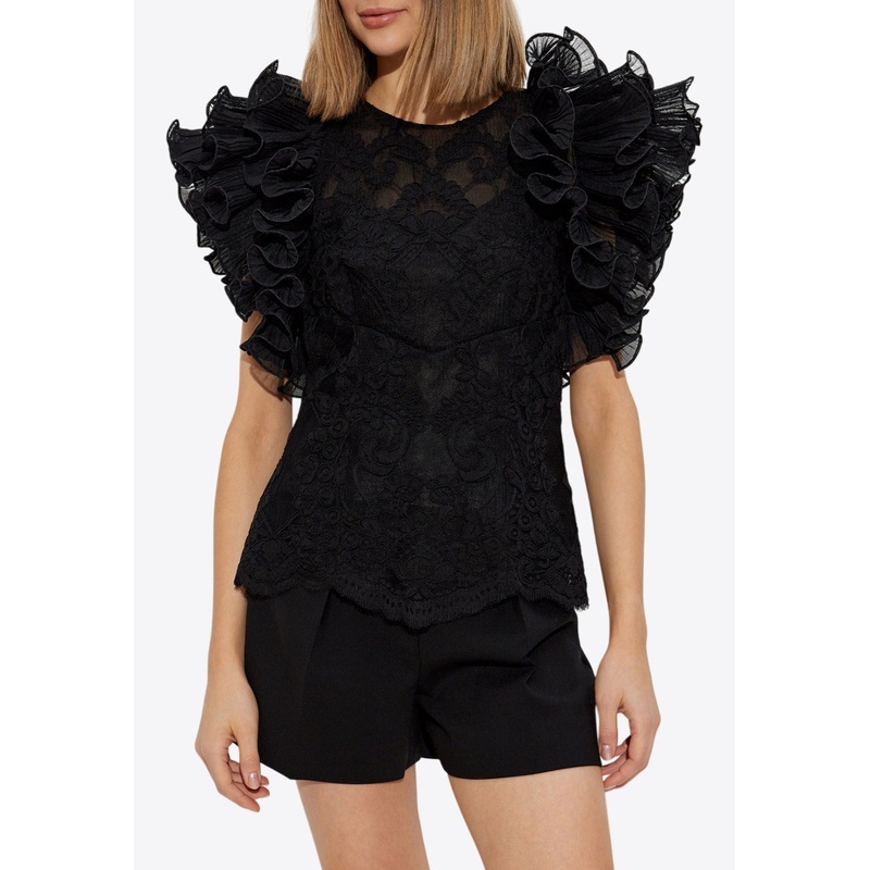 Crush Lace Frill Top