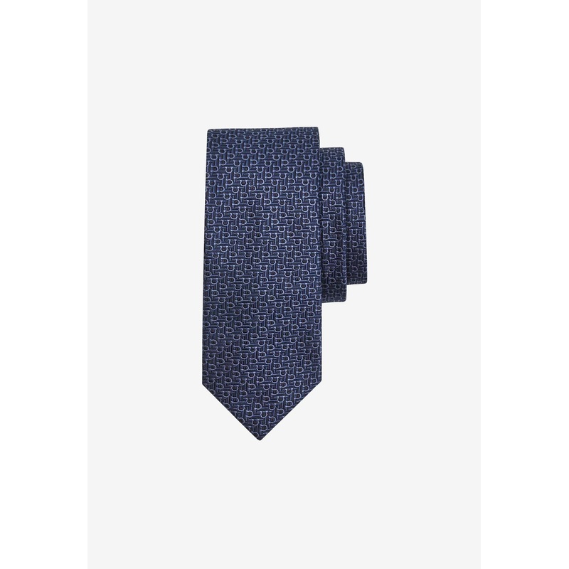 Diagonal Gancini Jacquard Silk Tie