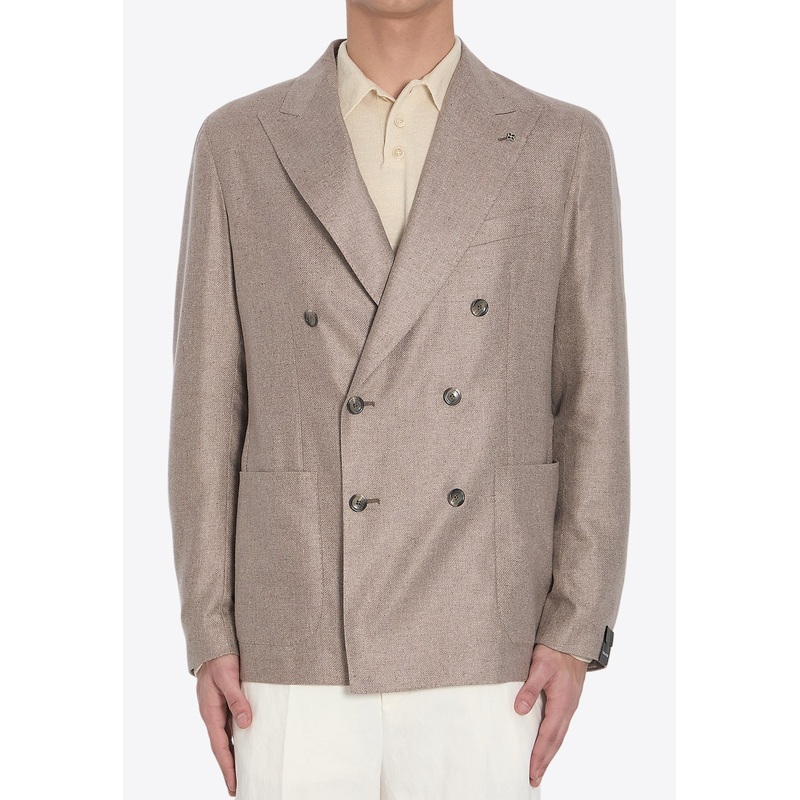 Double-Breasted Silk Blazer