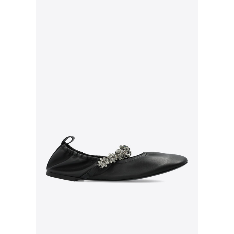Elsa Crystal Strap Ballet Flats