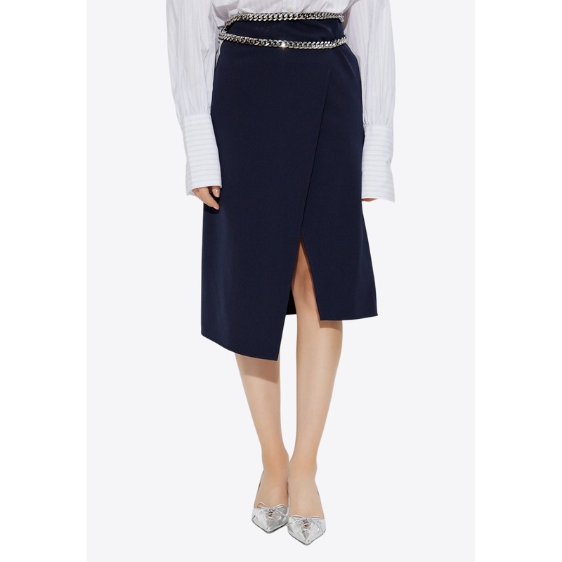 Falabella Chain Asymmetric Midi Skirt