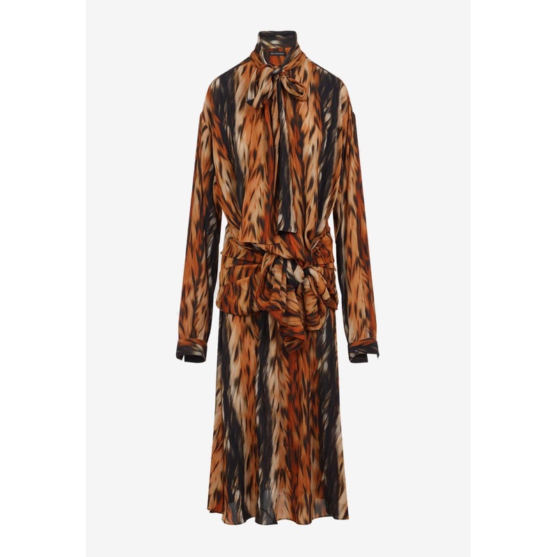 Knotted Patterned Maxi Dress