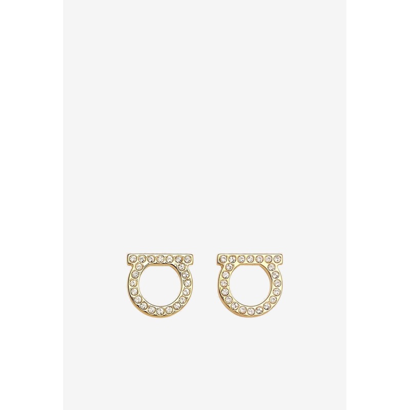 Large Gancini Crystal Stud Earrings