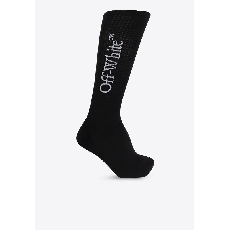 Logo-Stamp Ribbed Socks
