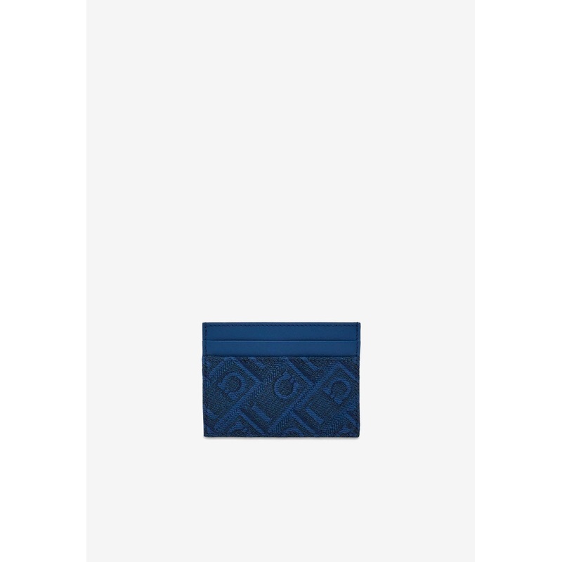 Monogram Leather and Jacquard Fabric Cardholder