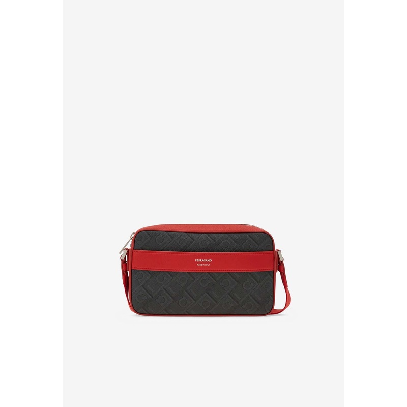 Monogram Print Messenger Bag