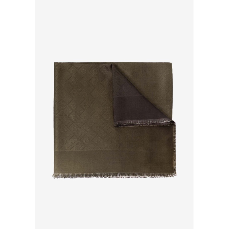 Monogram Silk and Wool Shawl