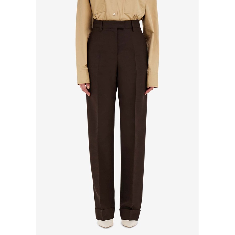 Pressed-Crease Wide Leg Pants