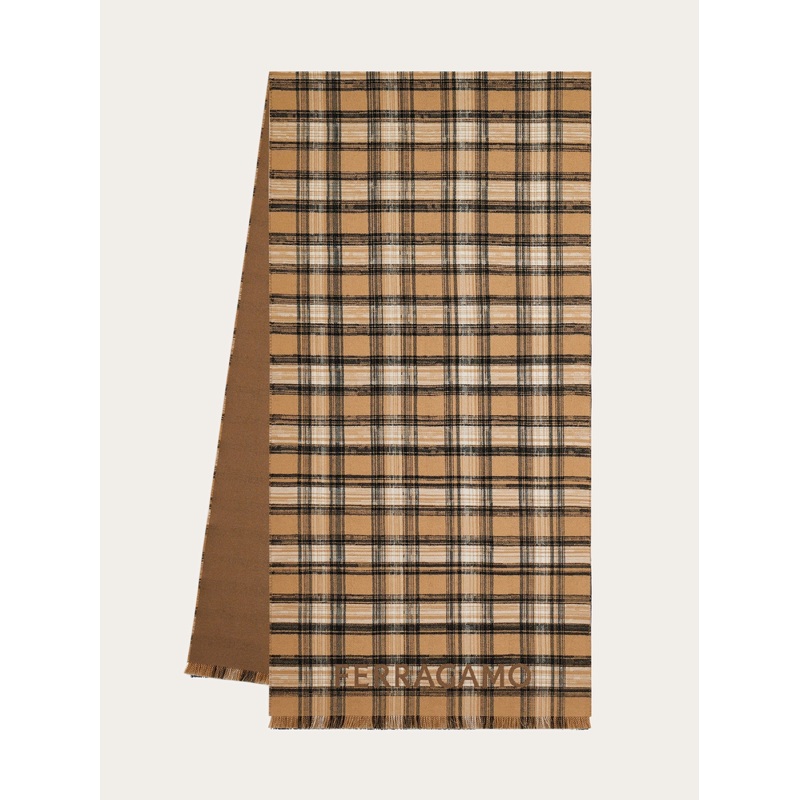 Reversible Tartan Wool Scarf