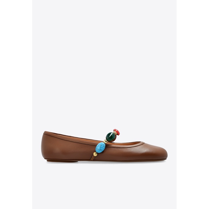 Shanti Mary Jane Leather Ballet Flats