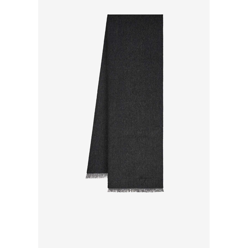Signature Embroidered Cashmere-Blend Scarf