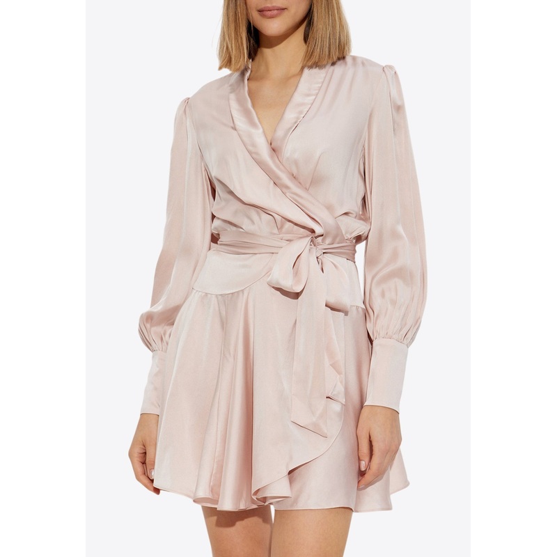 Silk Wrap Mini Dress