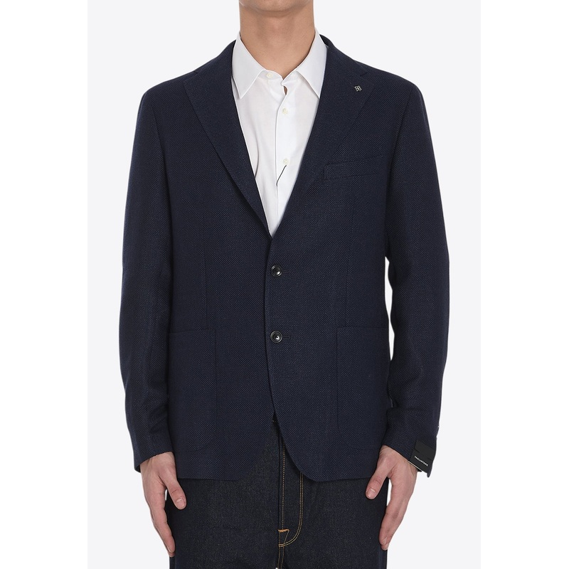 Wool and Linen Single-Breasted Blazer