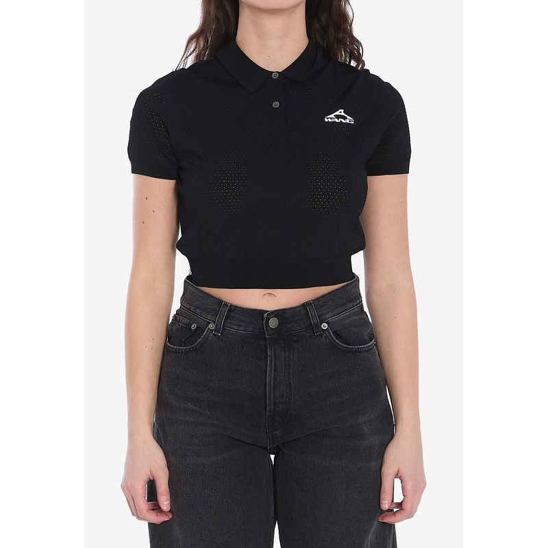 3D Logo Mesh Polo Cropped T-shirt