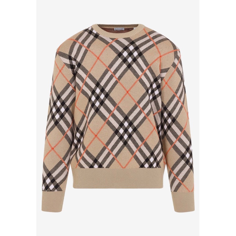 Check Crewneck Sweater