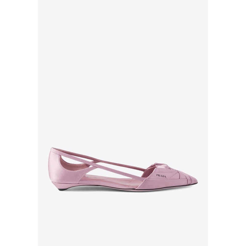 Cut-Out Satin Ballet Flats