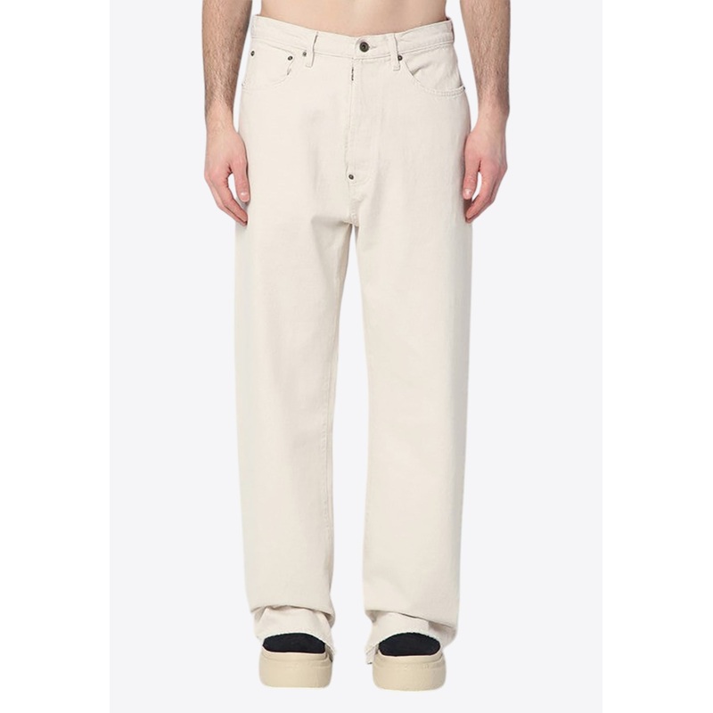 Logo Embroidered Straight-Leg Jeans