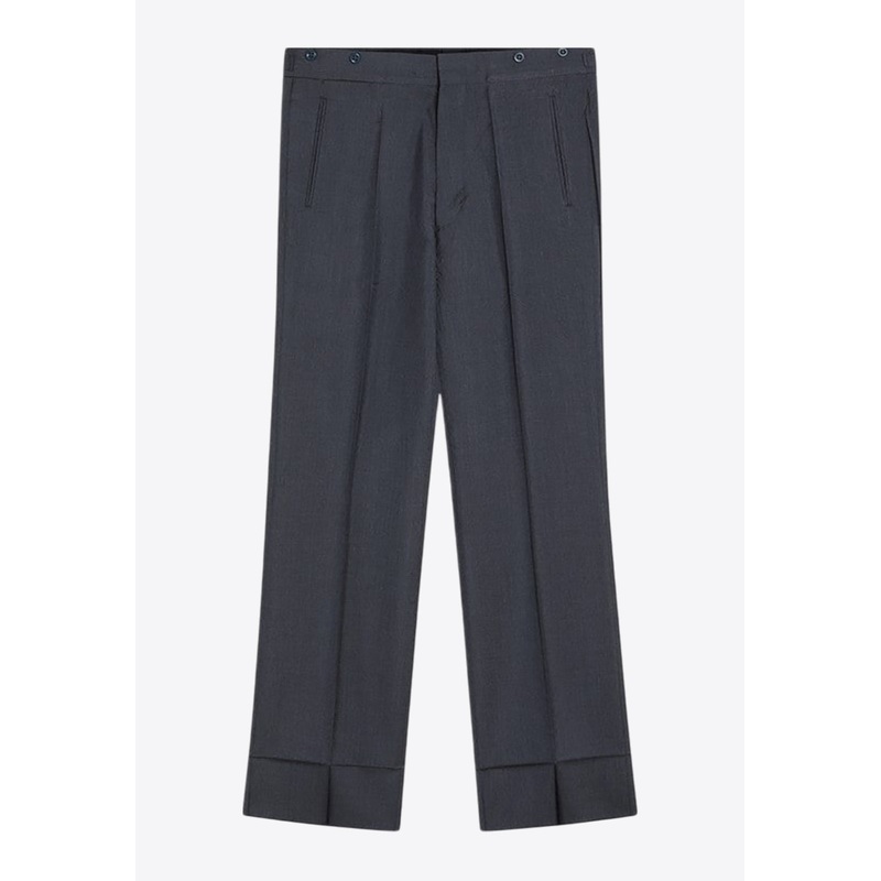 Mohair-Blend Tailored Pants