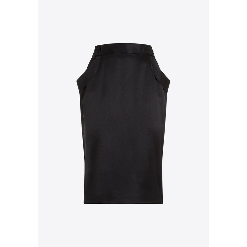 Pencil Midi Skirt in Silk