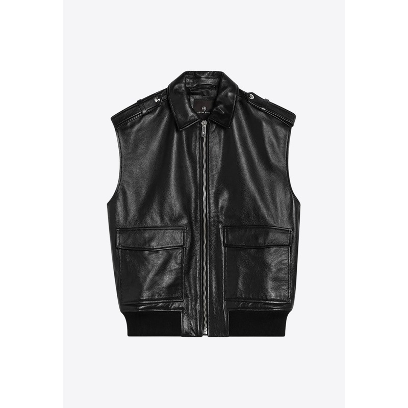 Sonnie Zip-Up Leather Vest