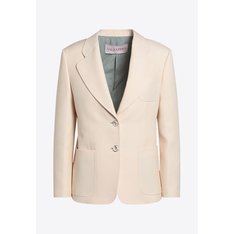 Wool and Silk Single-Breasted Jacket