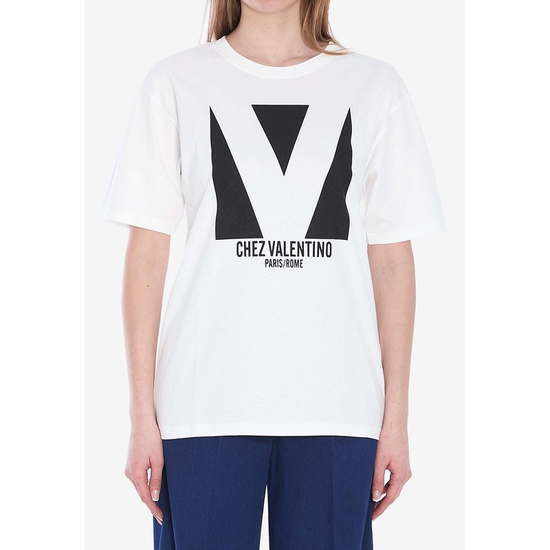 Chez Logo Print Crewneck T-shirt