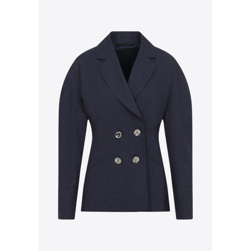 Denim Double-Breasted Blazer