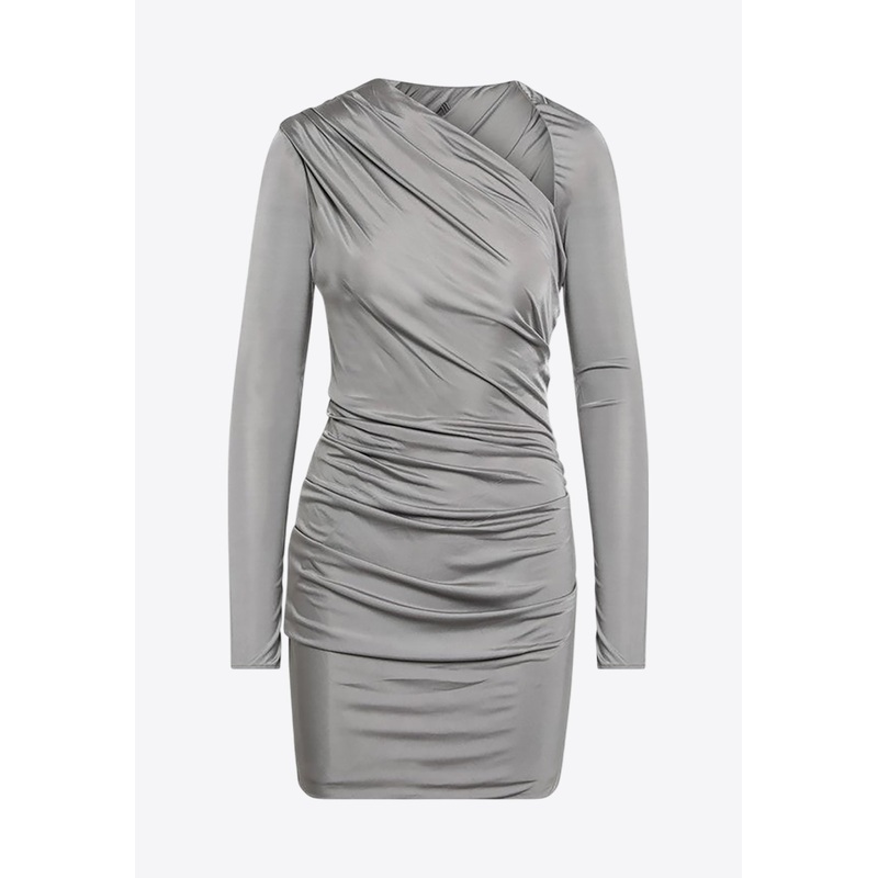 Draped Satin Mini Dress