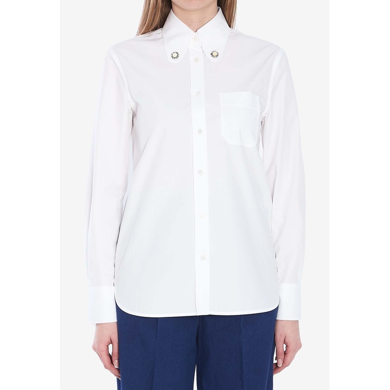 Jewel Embellished Long-Sleeved Shirt