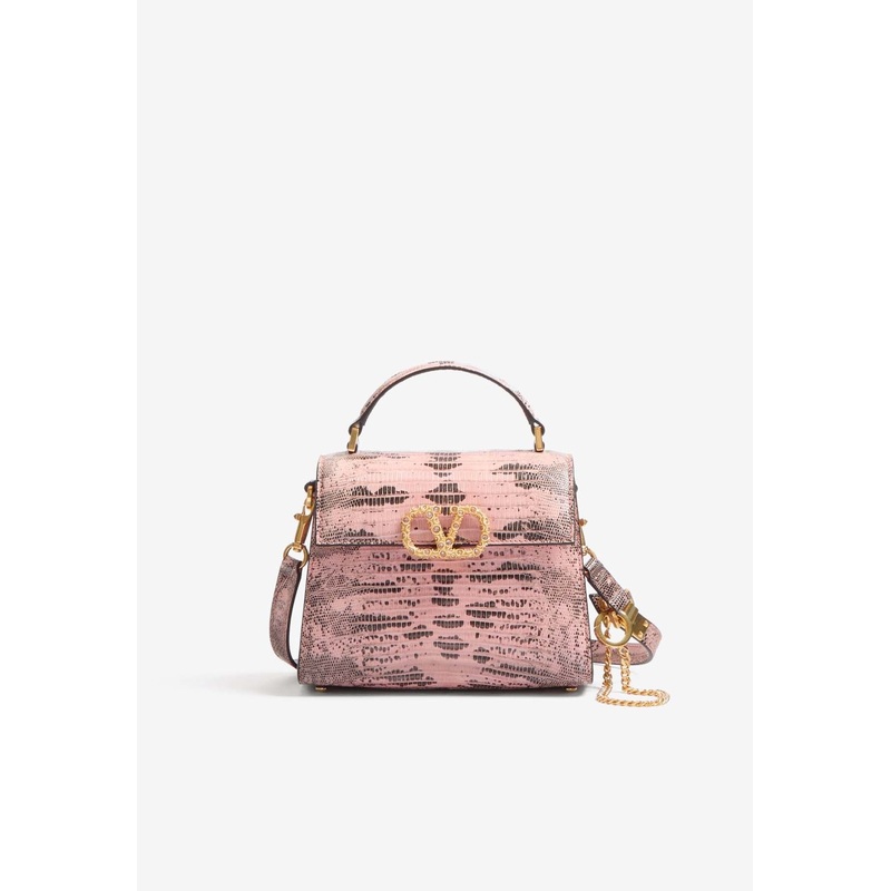 Mini VSLING Lizard-Embossed Top Handle Bag