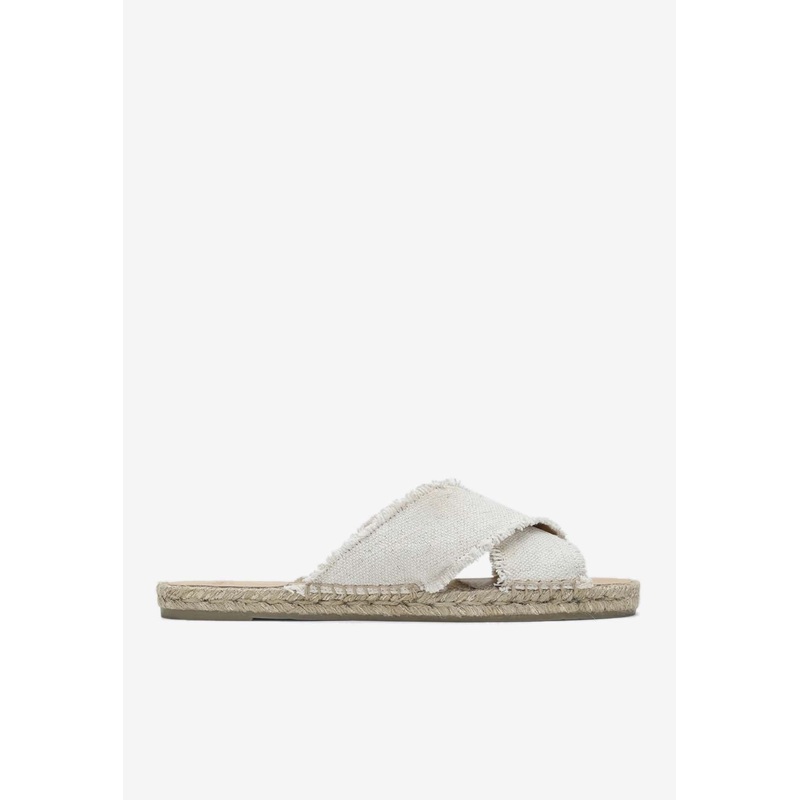Palmera Linen Flat Sandals