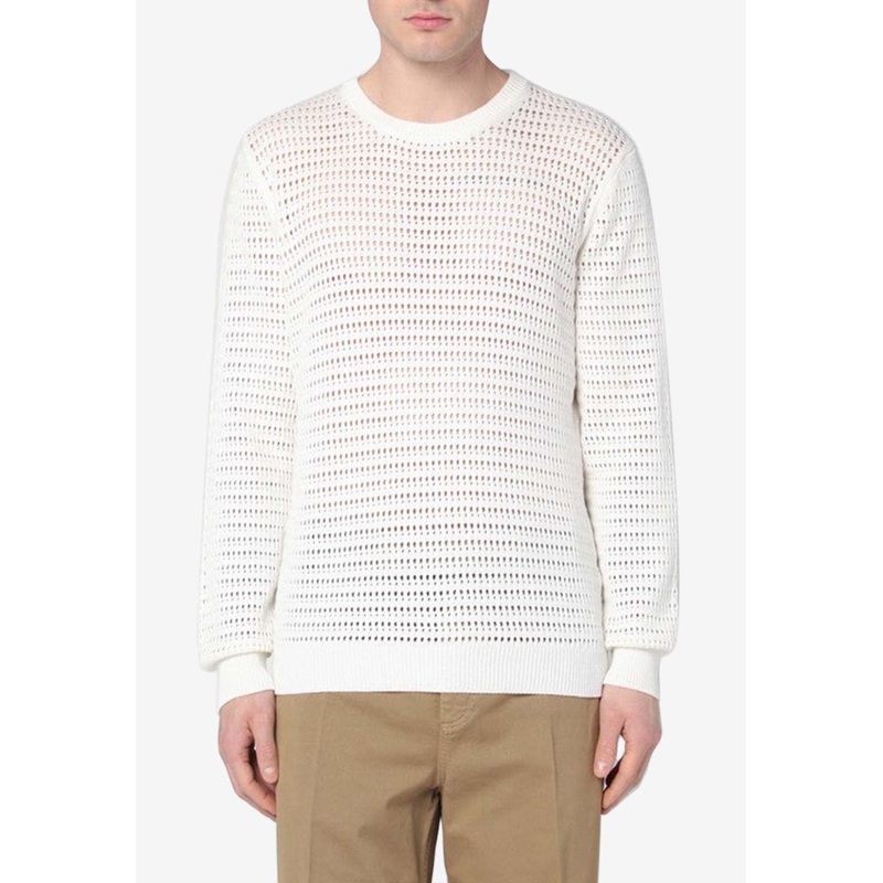 Perforated Crewneck Sweater