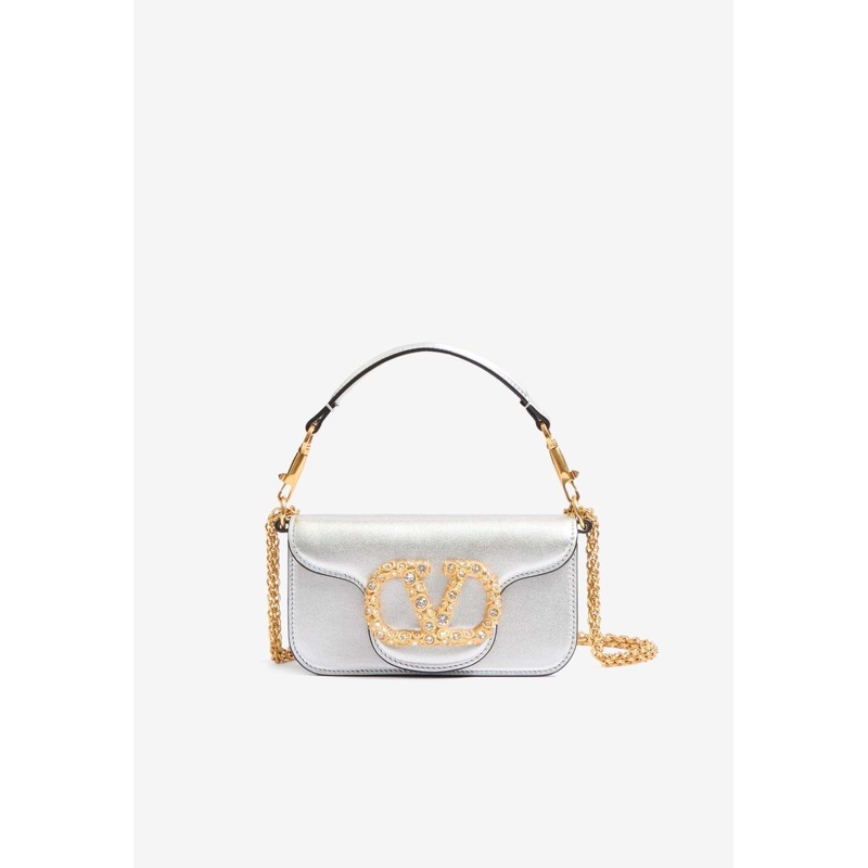 Small Loc Laminated Leather Top Handle Bag