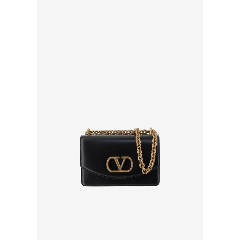 Small Vain Shiny Leather Crossbody Bag