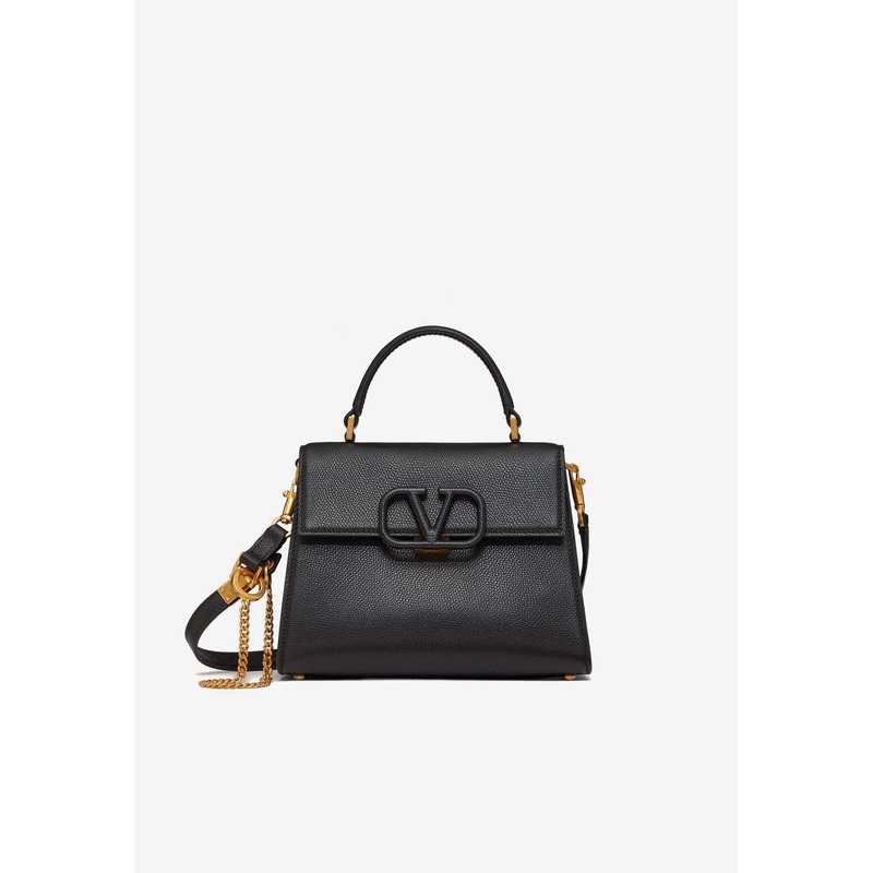 Small VSLING Grained Leather Top Handle Bag