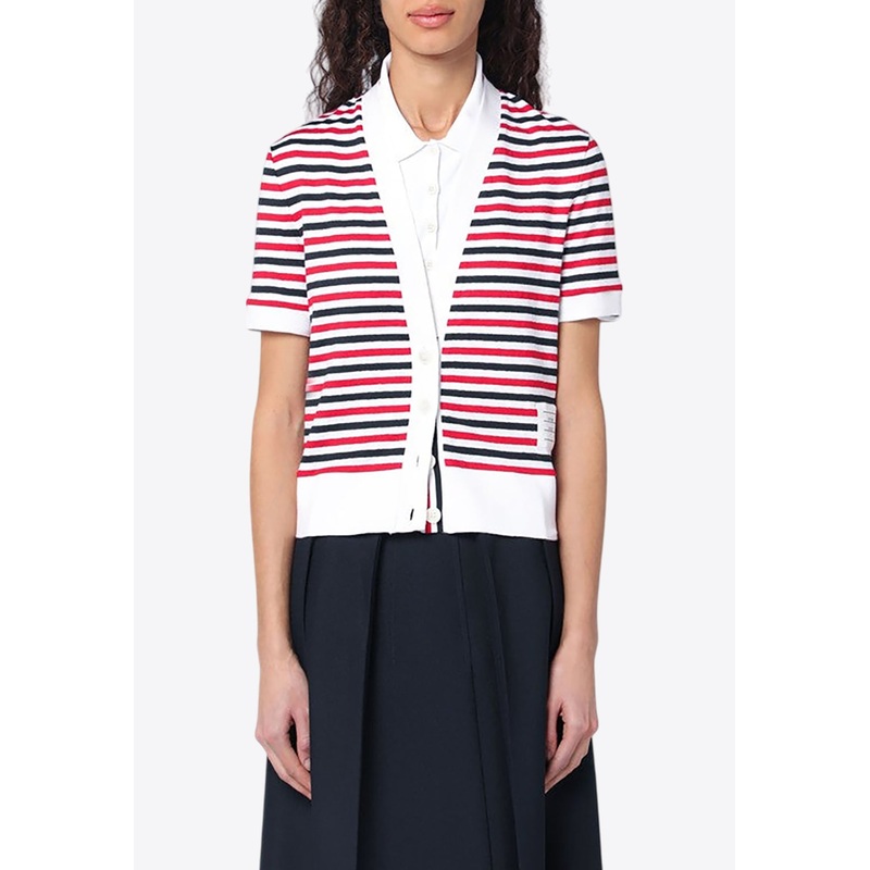 Striped Buttoned Cardigan